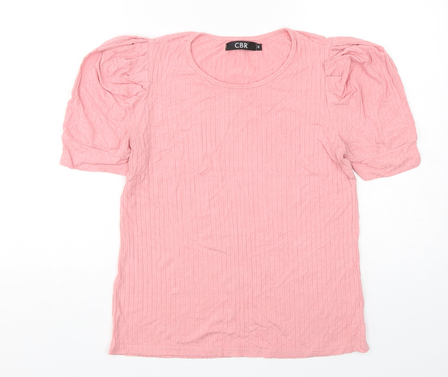 CBR Womens Pink  Polyester Basic T-Shirt Size M Round Neck