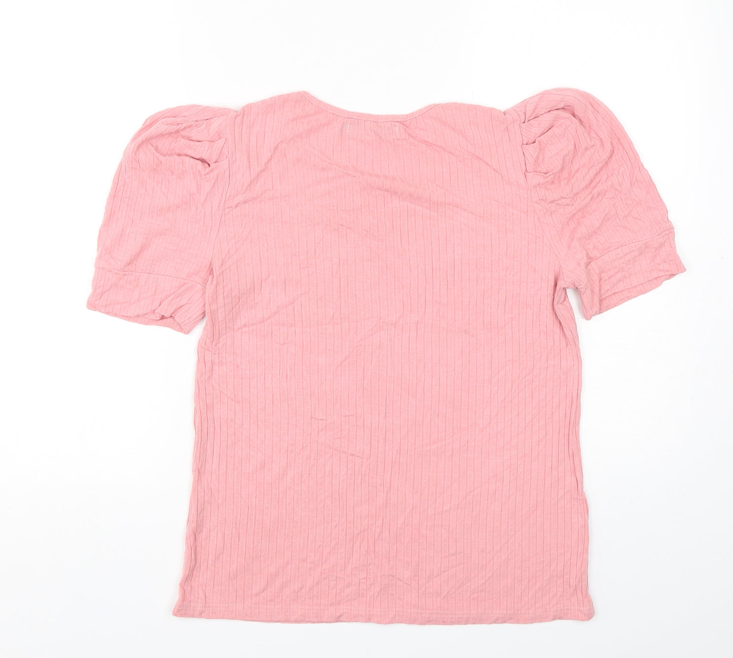 CBR Womens Pink  Polyester Basic T-Shirt Size M Round Neck