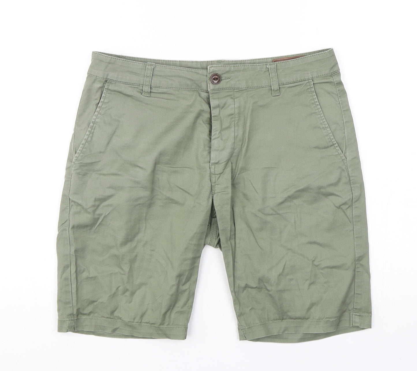 ASOS Mens Green  Cotton Chino Shorts Size 28 L10 in Regular Button