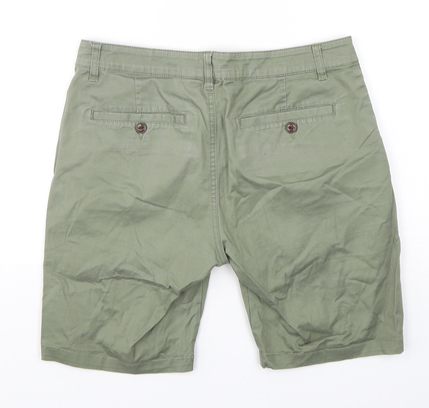 ASOS Mens Green  Cotton Chino Shorts Size 28 L10 in Regular Button