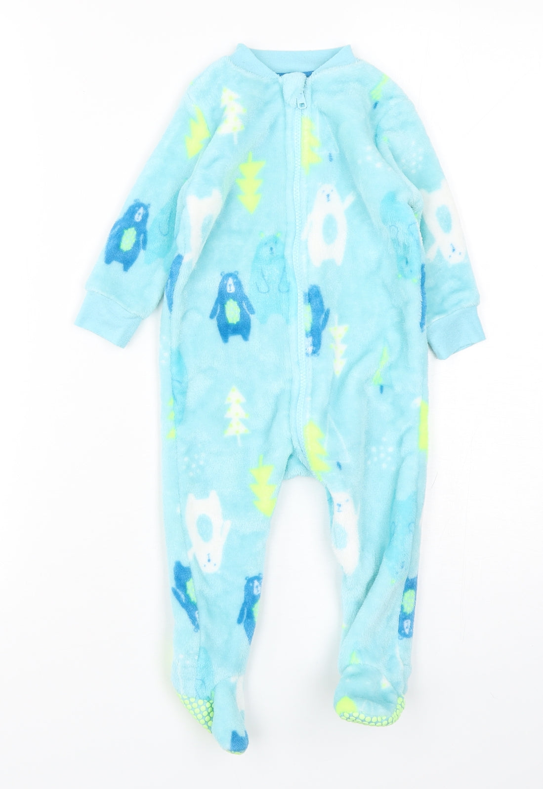 Dunnes Stores Boys Blue Geometric Polyester  One Piece Size 6-9 Months  Zip