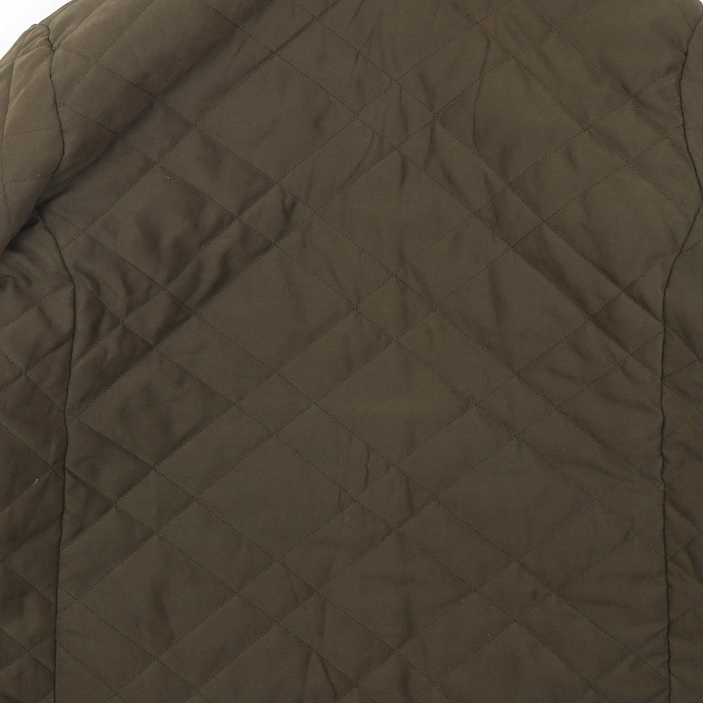 Marks and Spencer Womens Green   Quilted Jacket Size 14  Snap