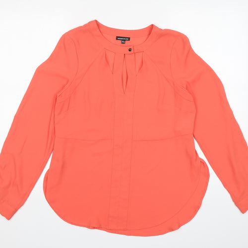 Warehouse Womens Pink  Polyester Basic Blouse Size 12 Round Neck