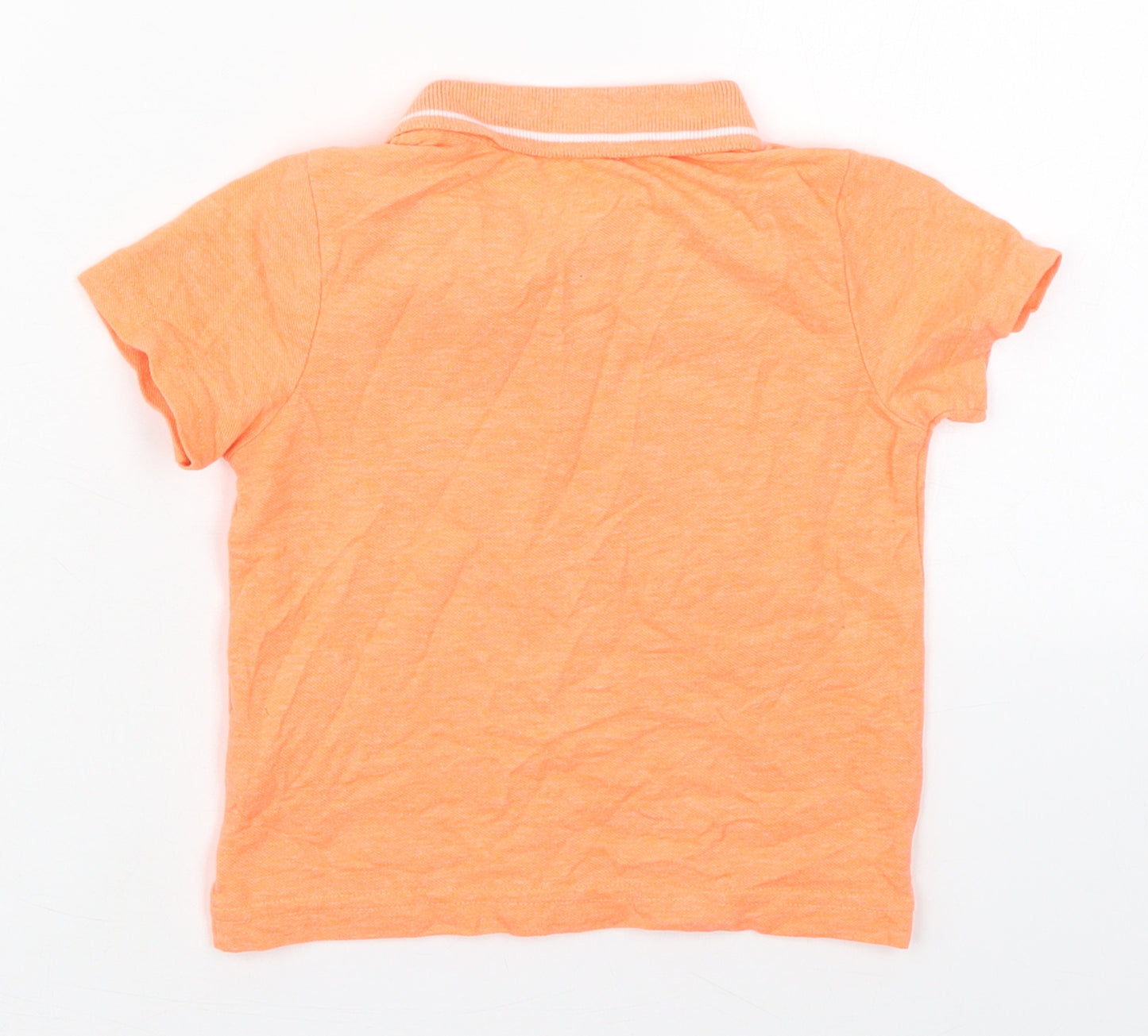 F&F Boys Orange  Cotton Basic Polo Size 18-24 Months Collared Pullover