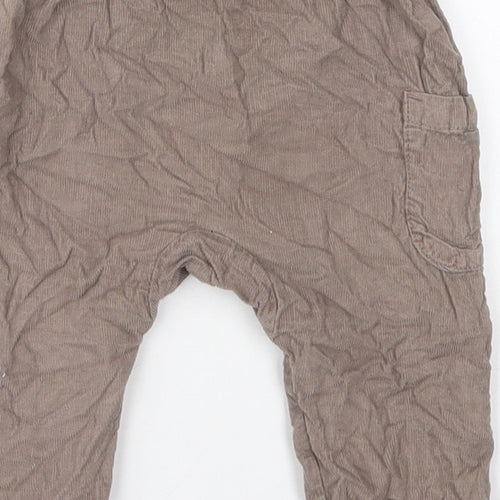 TU Boys Brown  Cotton Capri Trousers Size 6-9 Months   - Paw Prints