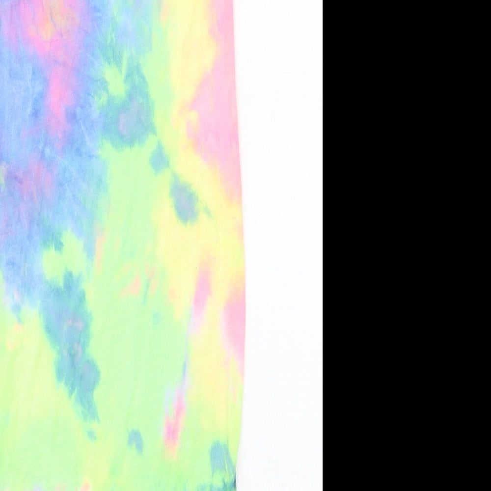 SheIn Girls Multicoloured  Polyester Pencil Dress  Size 10 Years  Round Neck Pullover - Tie Dye Abstract
