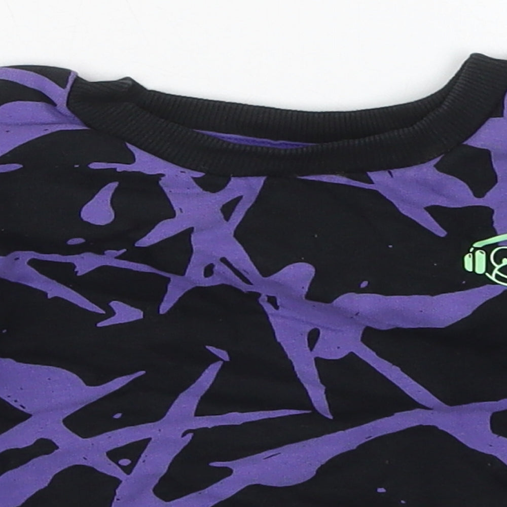 NEXT Boys Purple  Cotton Basic T-Shirt Size 12-18 Months Crew Neck Pullover - Abstract