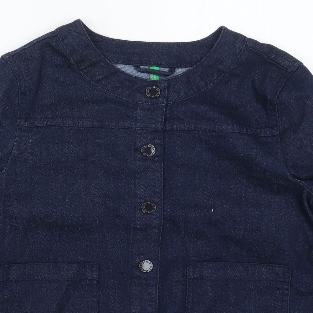 United Colors of Benetton Girls Blue   Jacket  Size 10-11 Years  Button