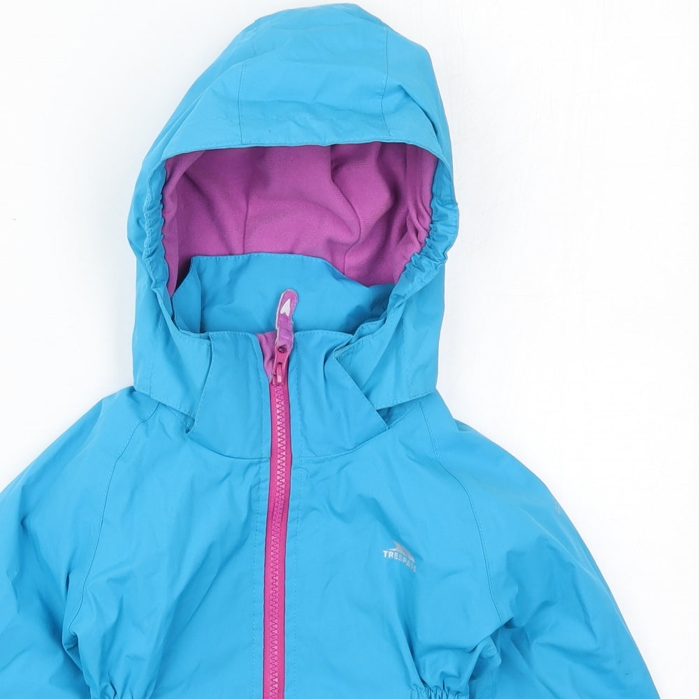 Trespass Girls Blue   Rain Coat Coat Size 2-3 Years  Zip