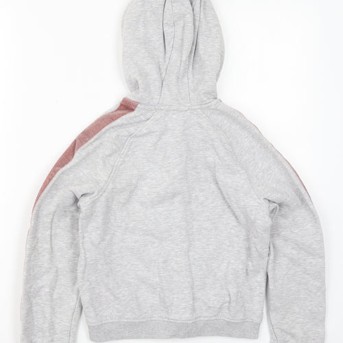 Marks and Spencer Girls Grey  Cotton Full Zip Hoodie Size 9-10 Years  Zip