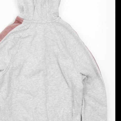 Marks and Spencer Girls Grey  Cotton Full Zip Hoodie Size 9-10 Years  Zip