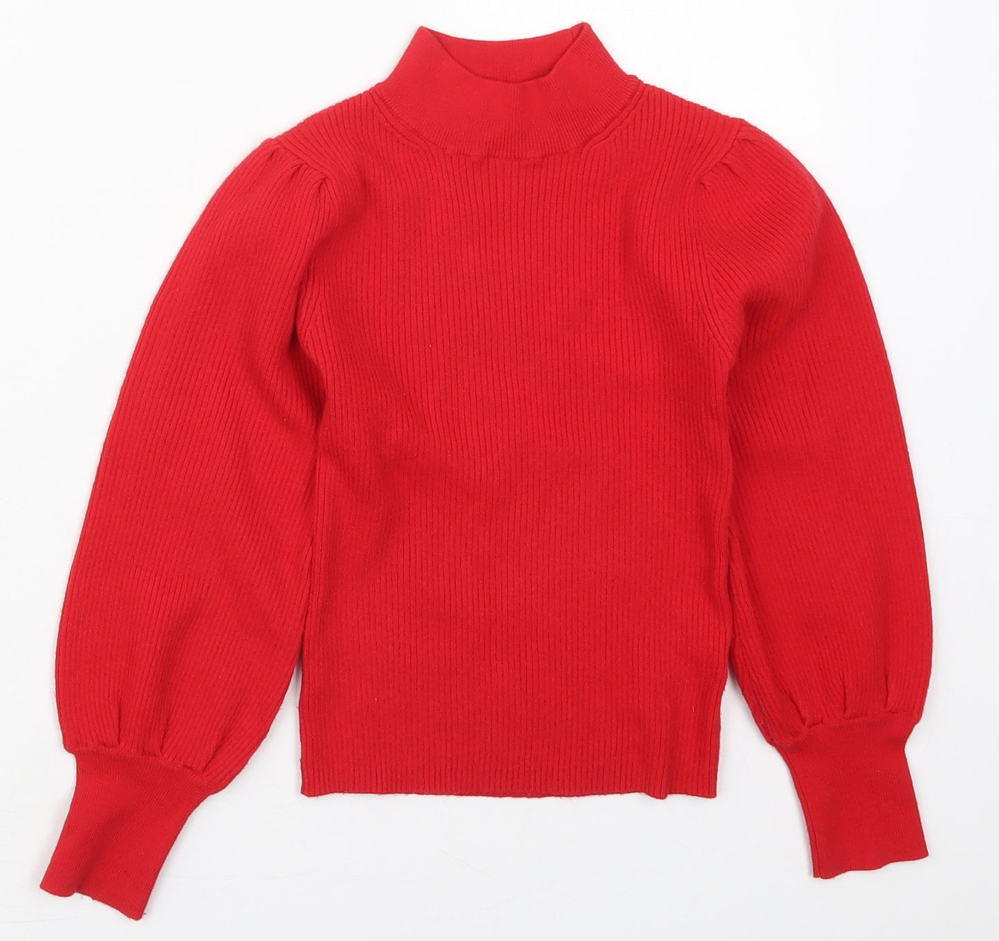 Dunnes Girls Red Mock Neck  Viscose Pullover Jumper Size 8-9 Years  Pullover