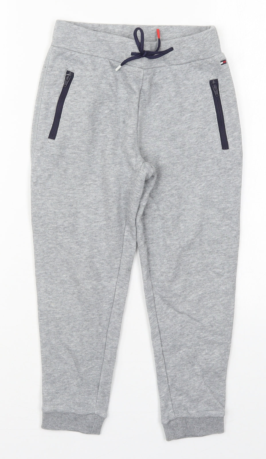 Tommy Hilfiger Boys Grey  Cotton Sweatpants Trousers Size 6-7 Years  Regular Drawstring