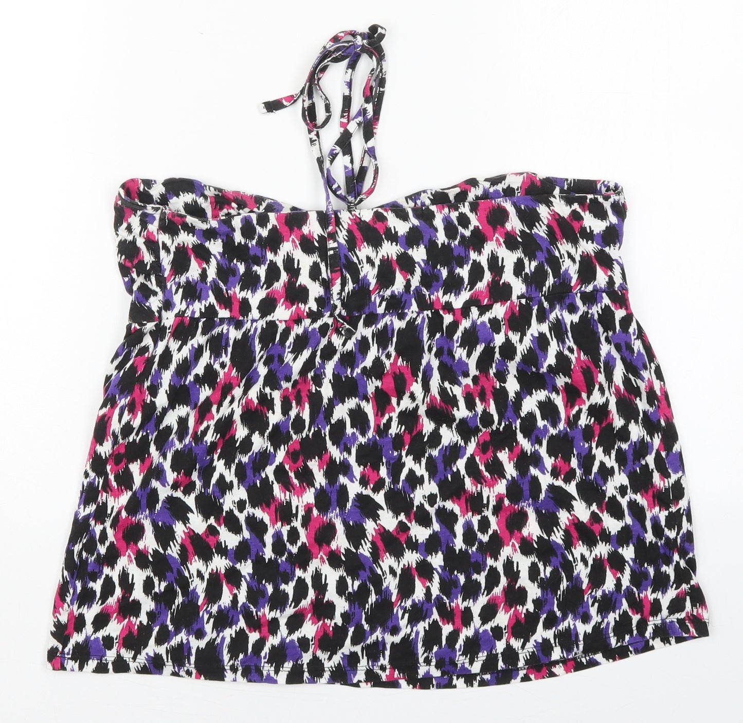 George Womens Purple Animal Print Cotton Basic Tank Size 14 Halter