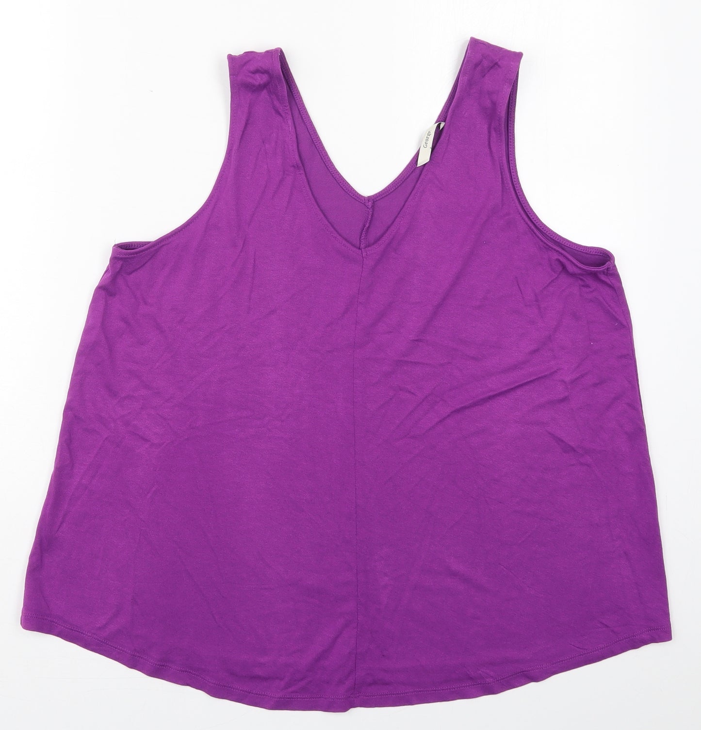 George Womens Purple  Viscose Basic Tank Size 16 V-Neck