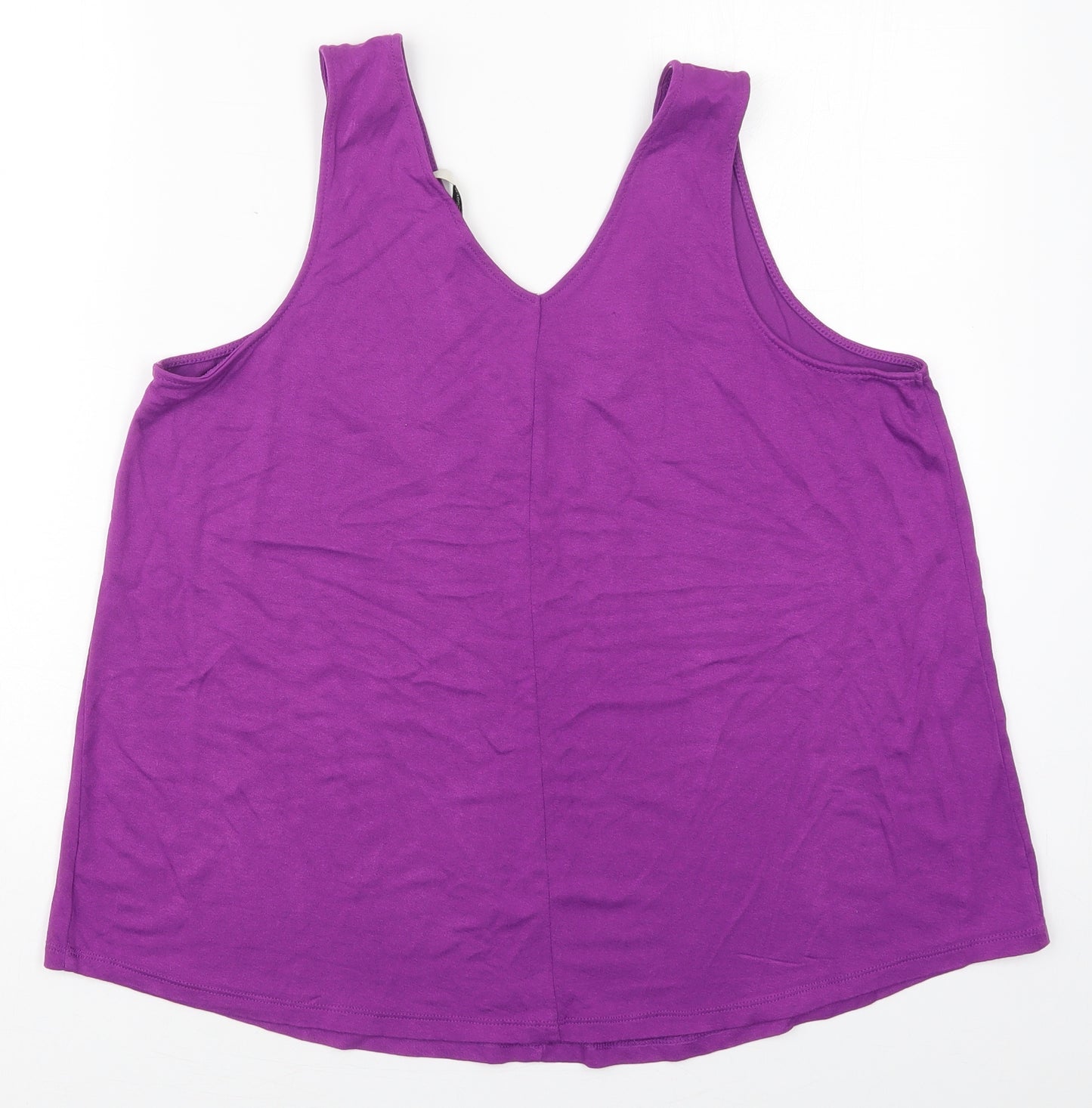 George Womens Purple  Viscose Basic Tank Size 16 V-Neck