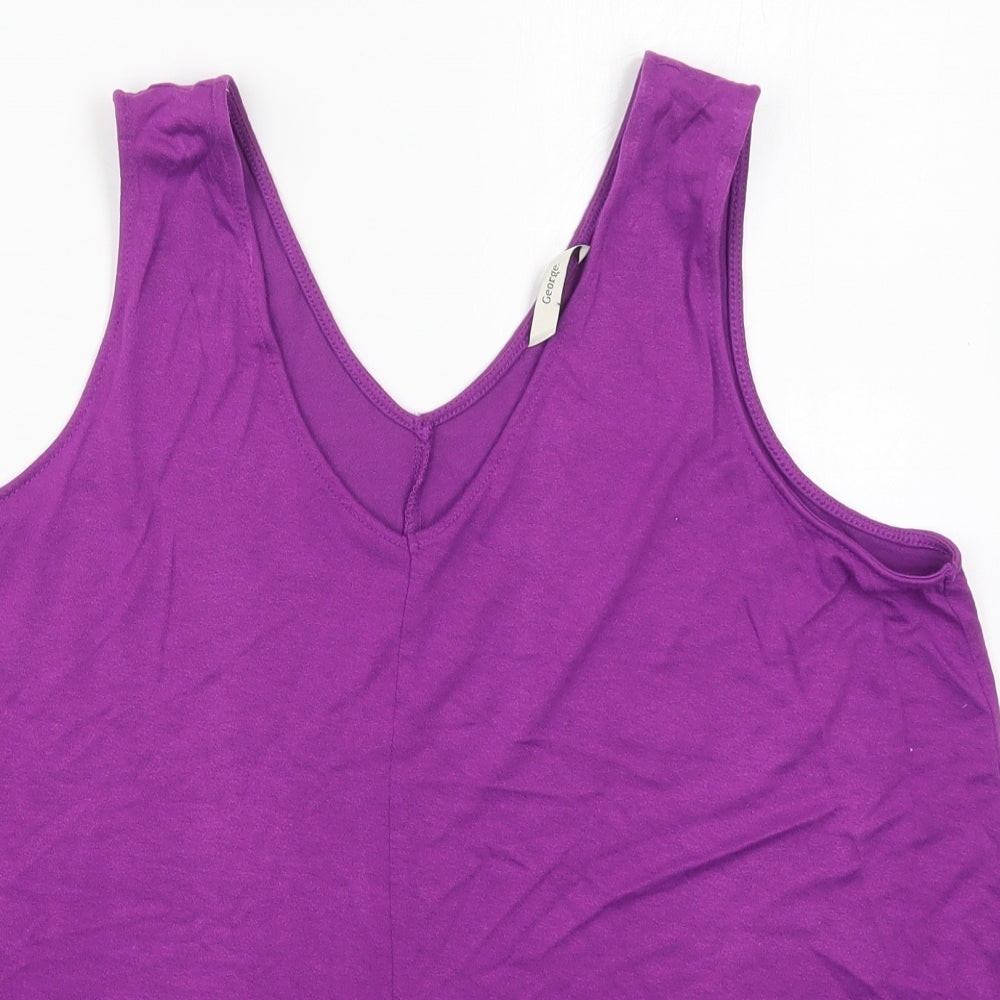 George Womens Purple  Viscose Basic Tank Size 16 V-Neck
