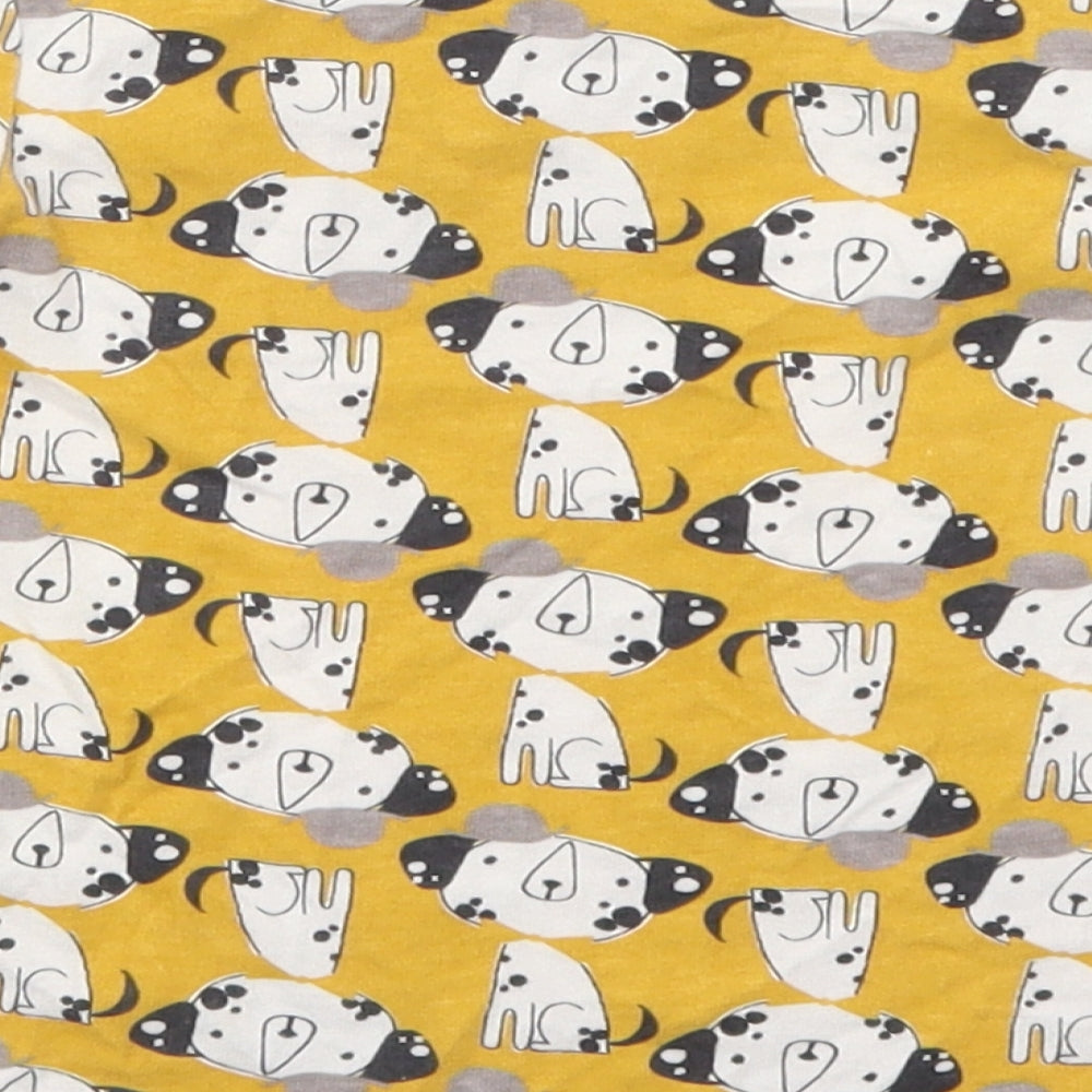George Girls Yellow  Cotton Basic T-Shirt Size 2-3 Years Crew Neck Pullover - Puppies