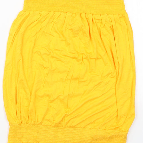 Studio Womens Yellow  Viscose Basic Tank Size 12 Round Neck