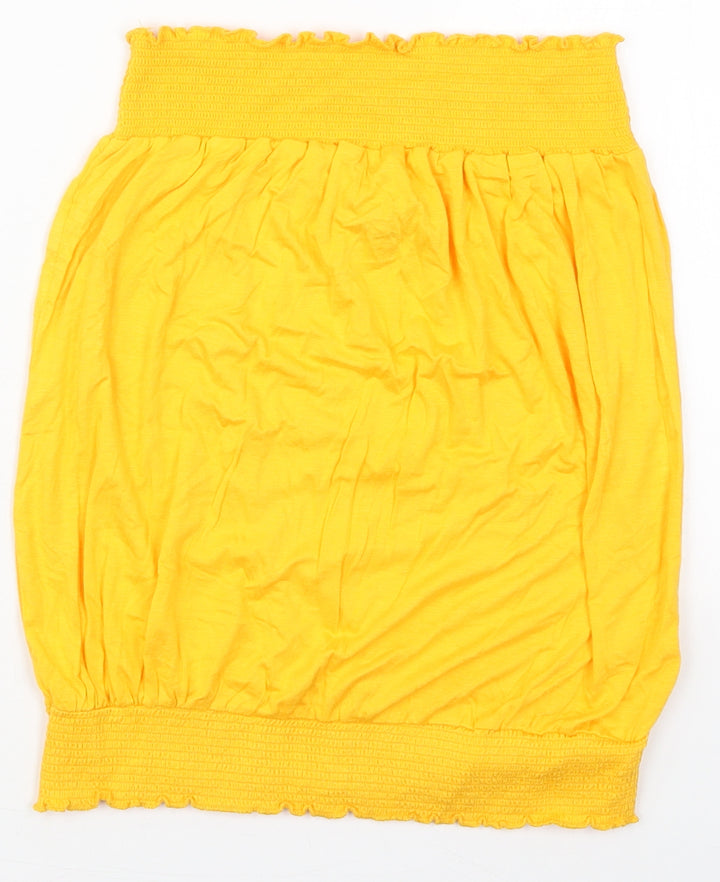 Studio Womens Yellow  Viscose Basic Tank Size 12 Round Neck
