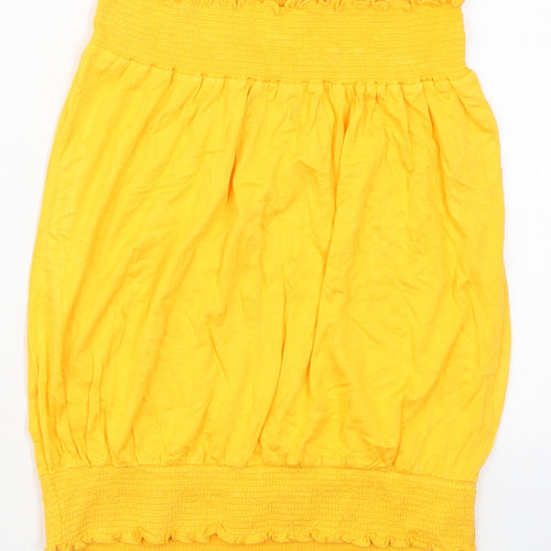 Studio Womens Yellow  Viscose Basic Tank Size 12 Round Neck