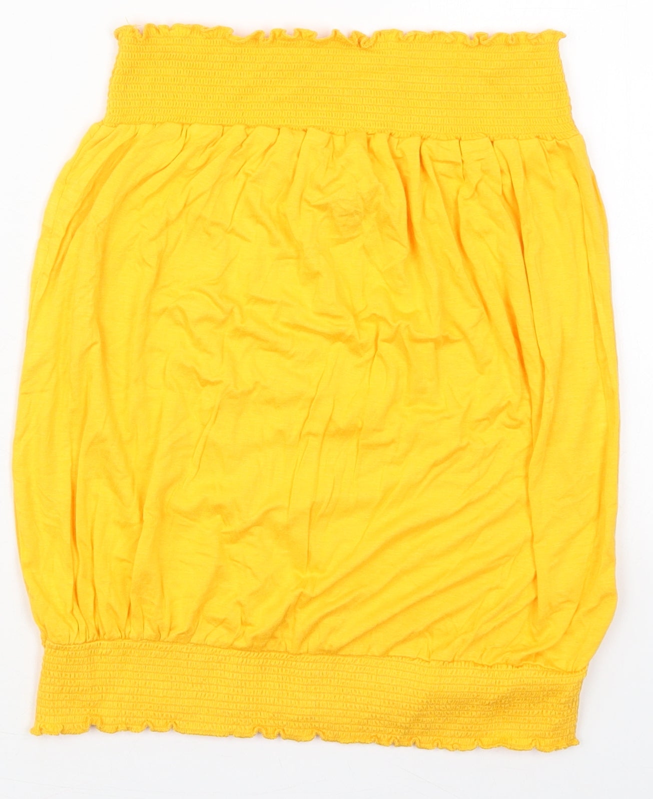 Studio Womens Yellow  Viscose Basic Tank Size 12 Round Neck