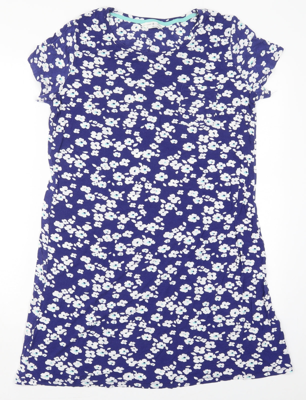 Marks and Spencer Womens Blue Floral Viscose Top Dress Size 12