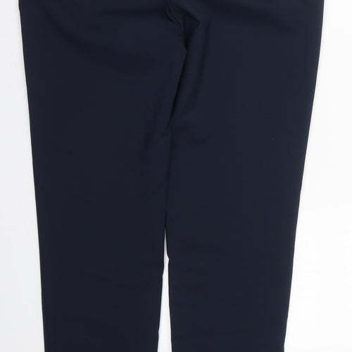 Dunnes Womens Blue  Cotton Trousers  Size 14 L29 in Regular Button