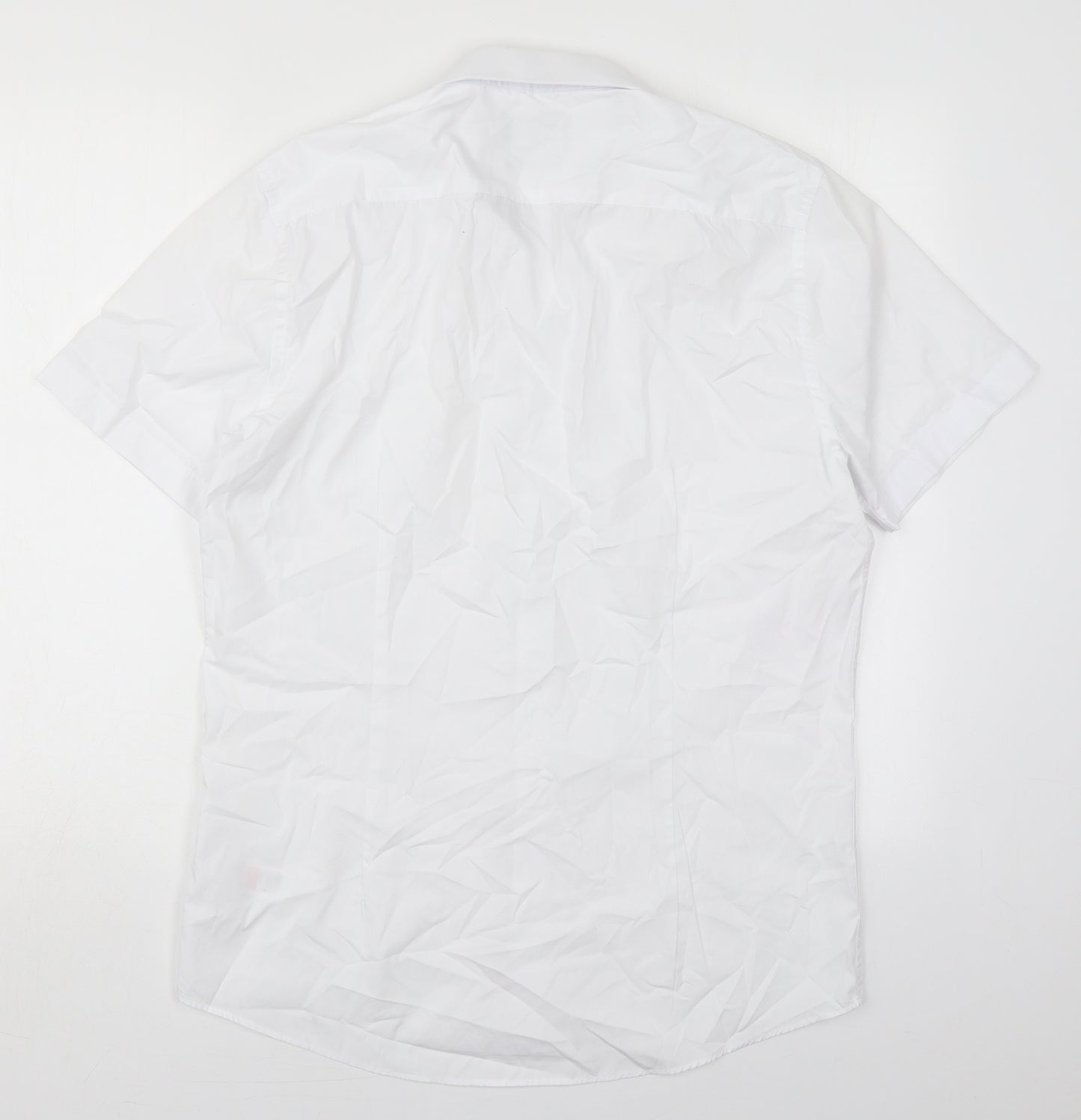 F&F Mens White  Cotton  Dress Shirt Size 15.5 Collared Button
