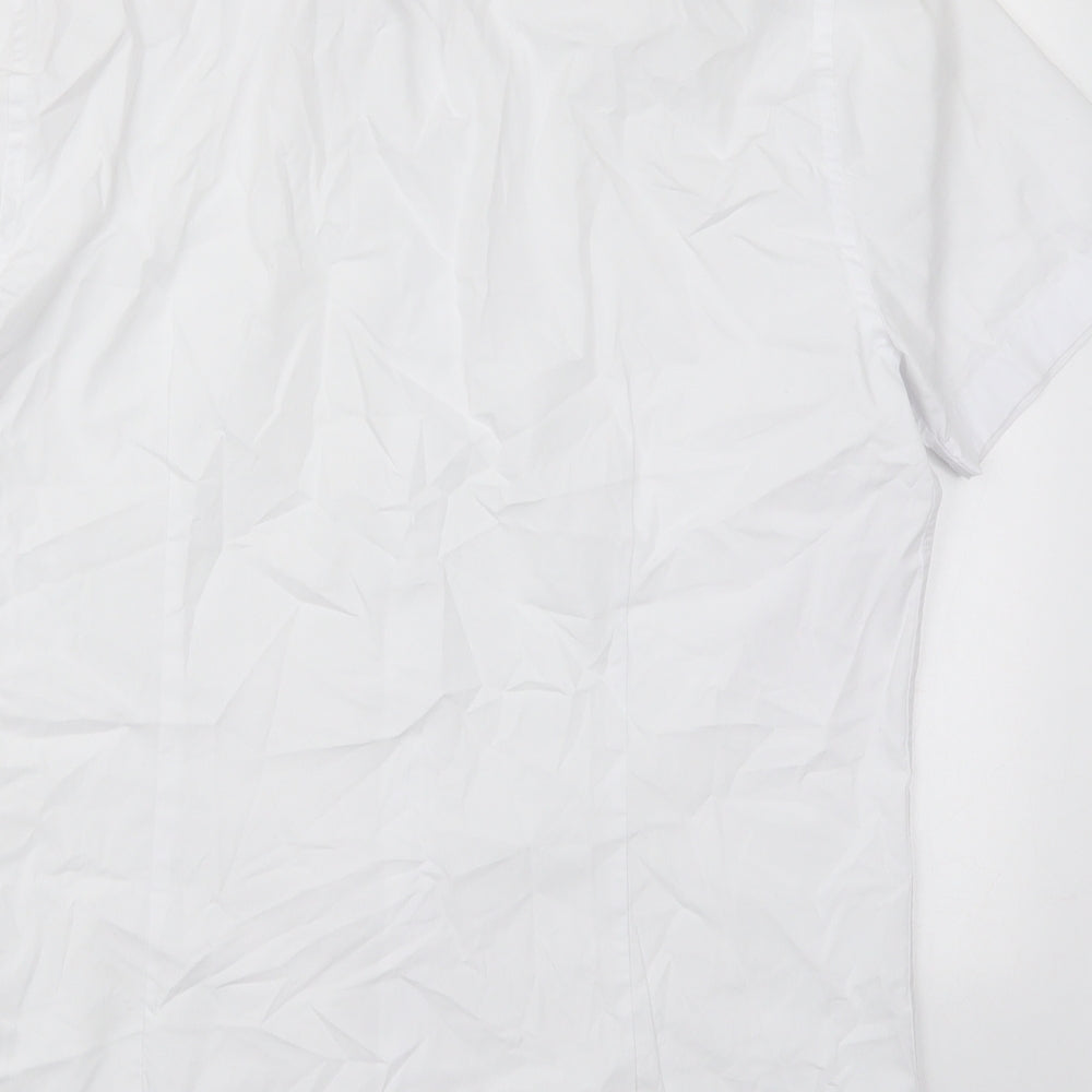 F&F Mens White  Cotton  Dress Shirt Size 15.5 Collared Button