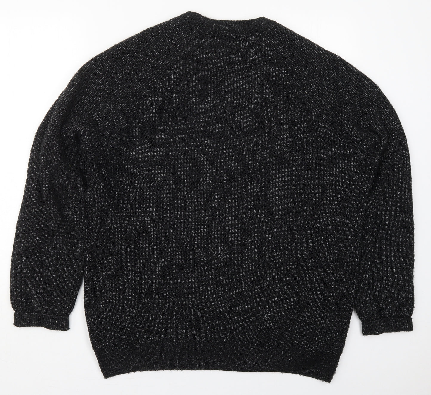 Marks and Spencer Mens Black Round Neck  Nylon Pullover Jumper Size XL
