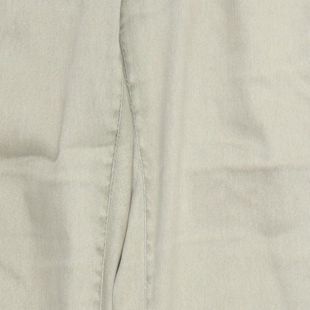 H&M Womens Beige  Cotton Skinny Jeans Size 14 L31 in Regular Button