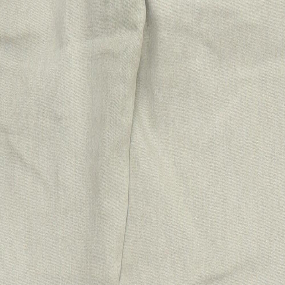 H&M Womens Beige  Cotton Skinny Jeans Size 14 L31 in Regular Button