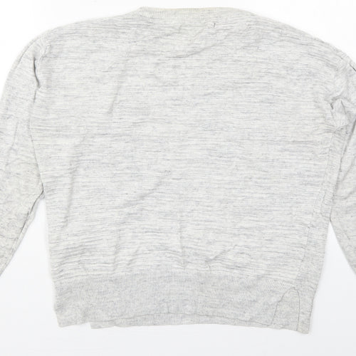 NEXT Womens Grey Crew Neck  Viscose Pullover Jumper Size 12