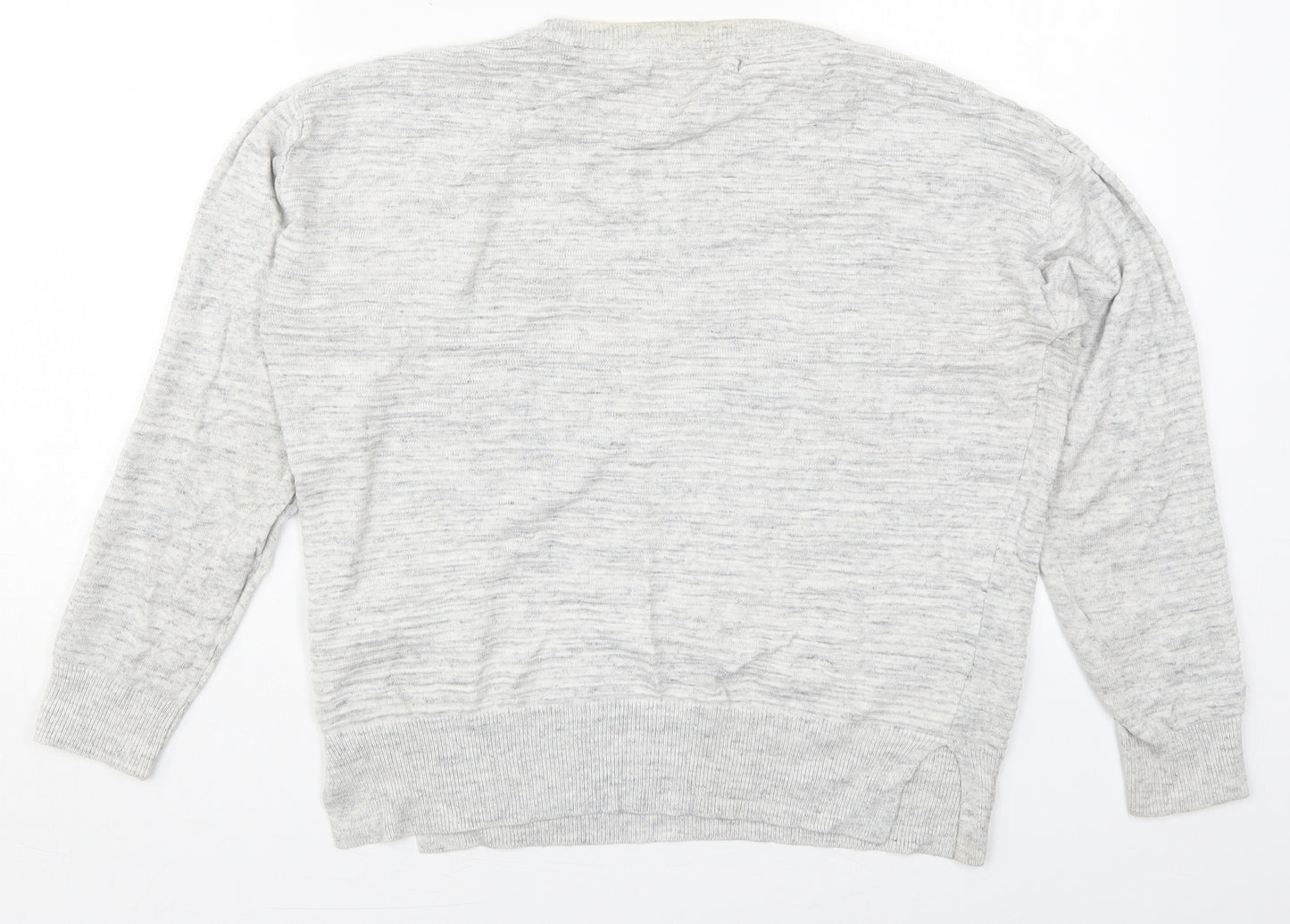 NEXT Womens Grey Crew Neck  Viscose Pullover Jumper Size 12