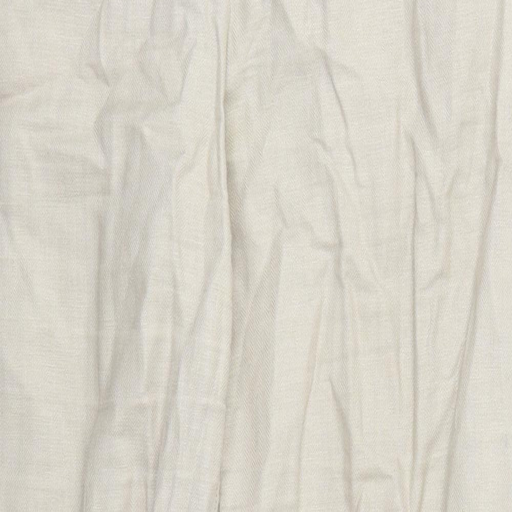 NEXT Womens Beige  Cotton Trousers  Size 10 L29 in Regular Hook & Eye