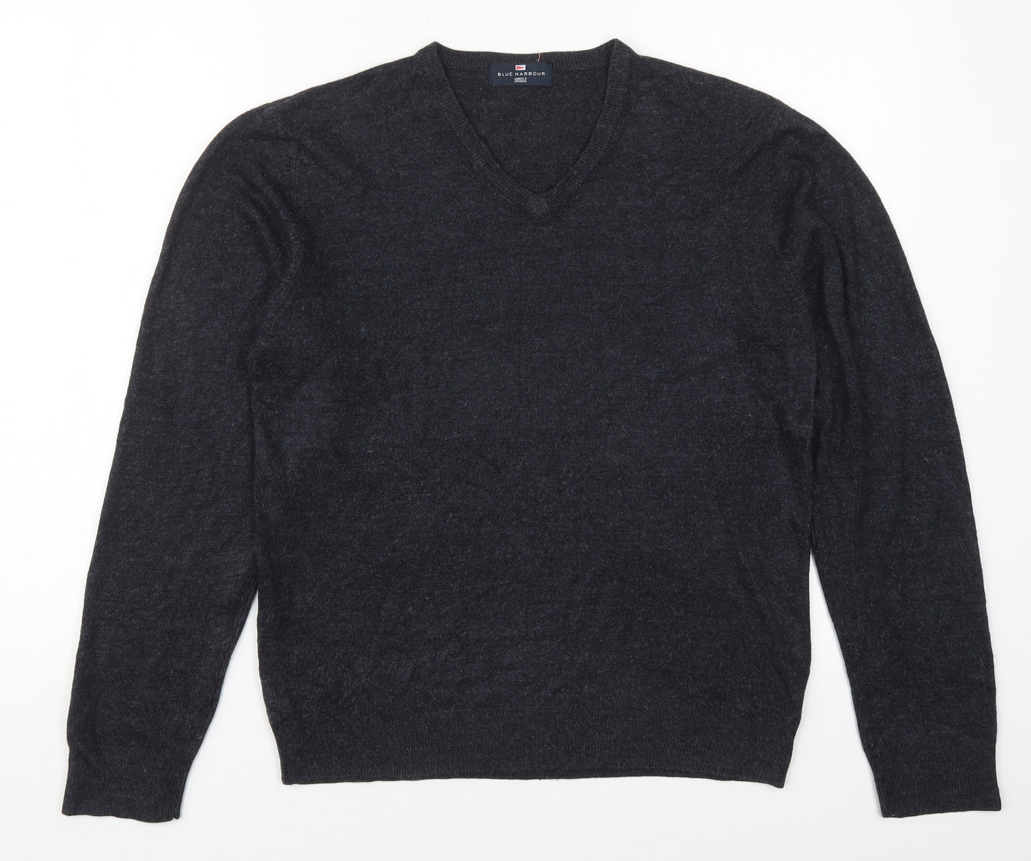Marks and Spencer Mens Blue V-Neck  Acrylic Pullover Jumper Size M