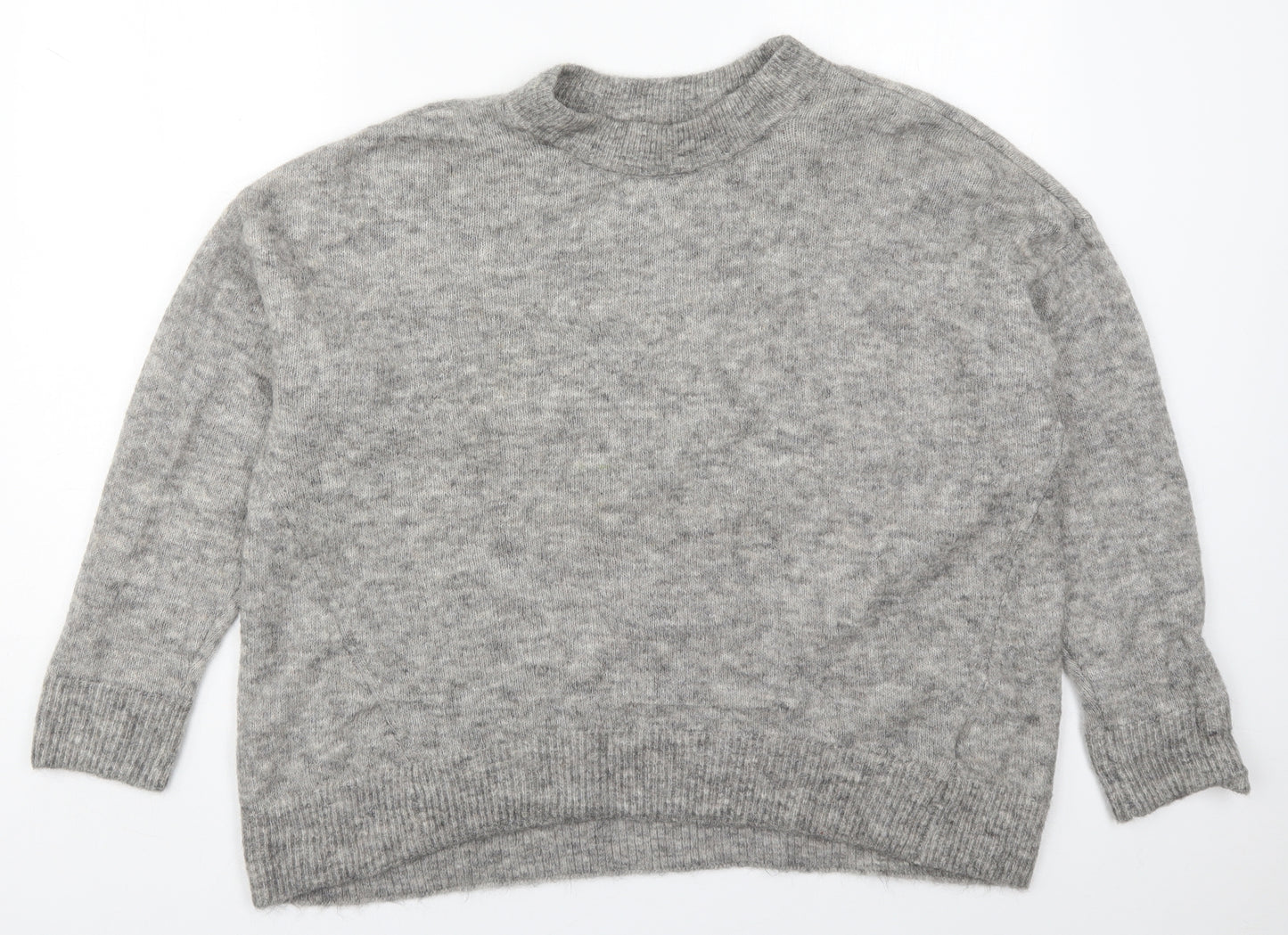 H&M Womens Grey Round Neck  Nylon Pullover Jumper Size L