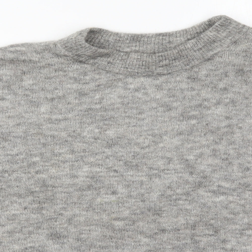 H&M Womens Grey Round Neck  Nylon Pullover Jumper Size L