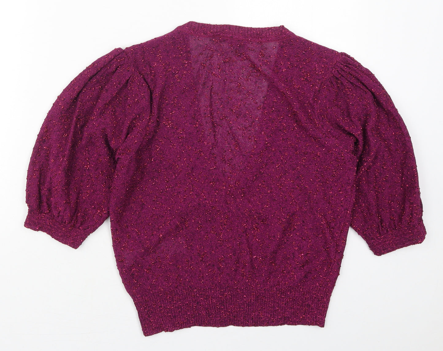 Zara Womens Pink V-Neck  Viscose Pullover Jumper Size L