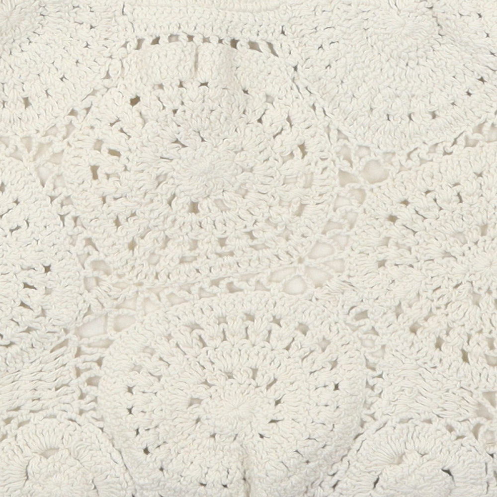 Zara Womens Ivory  Cotton Mini Skirt Size S