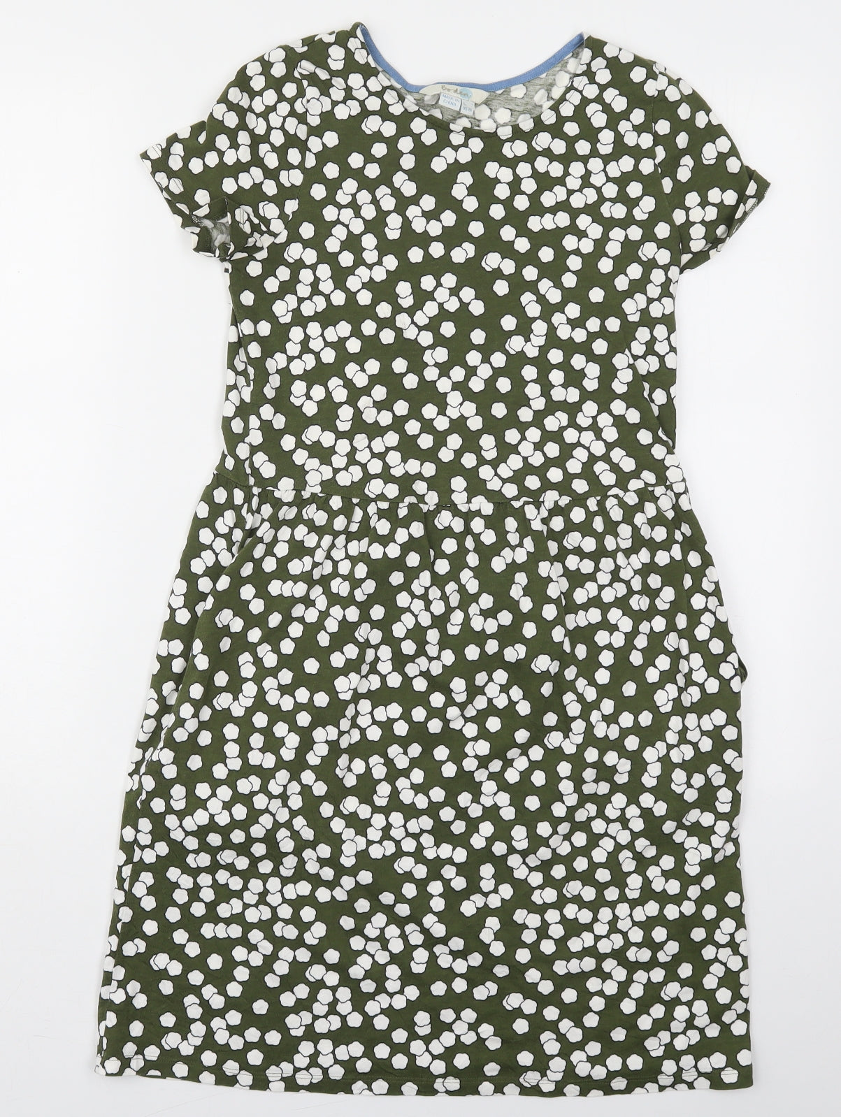 Boden Womens Green Geometric Cotton A-Line  Size 6  Crew Neck Pullover