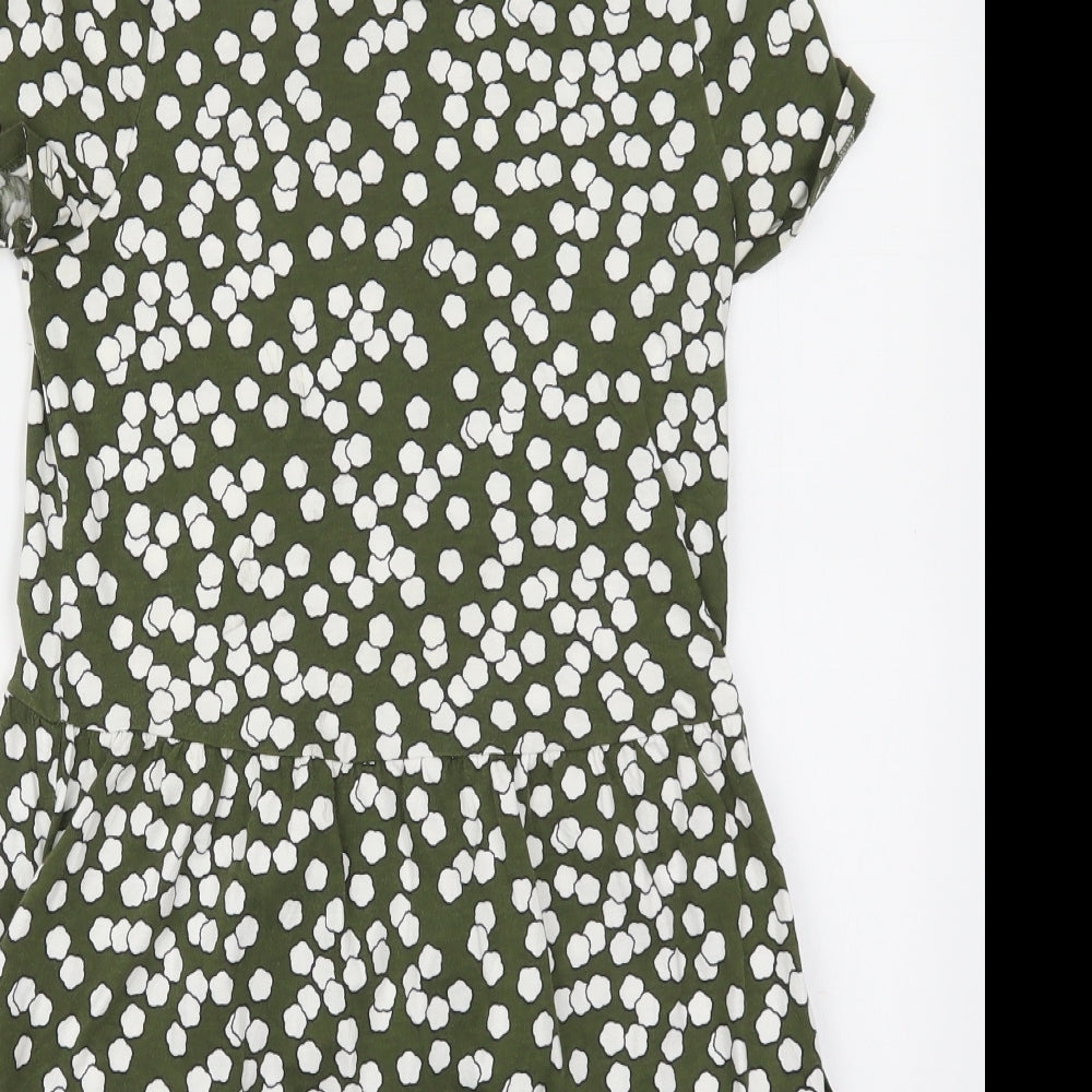 Boden Womens Green Geometric Cotton A-Line  Size 6  Crew Neck Pullover