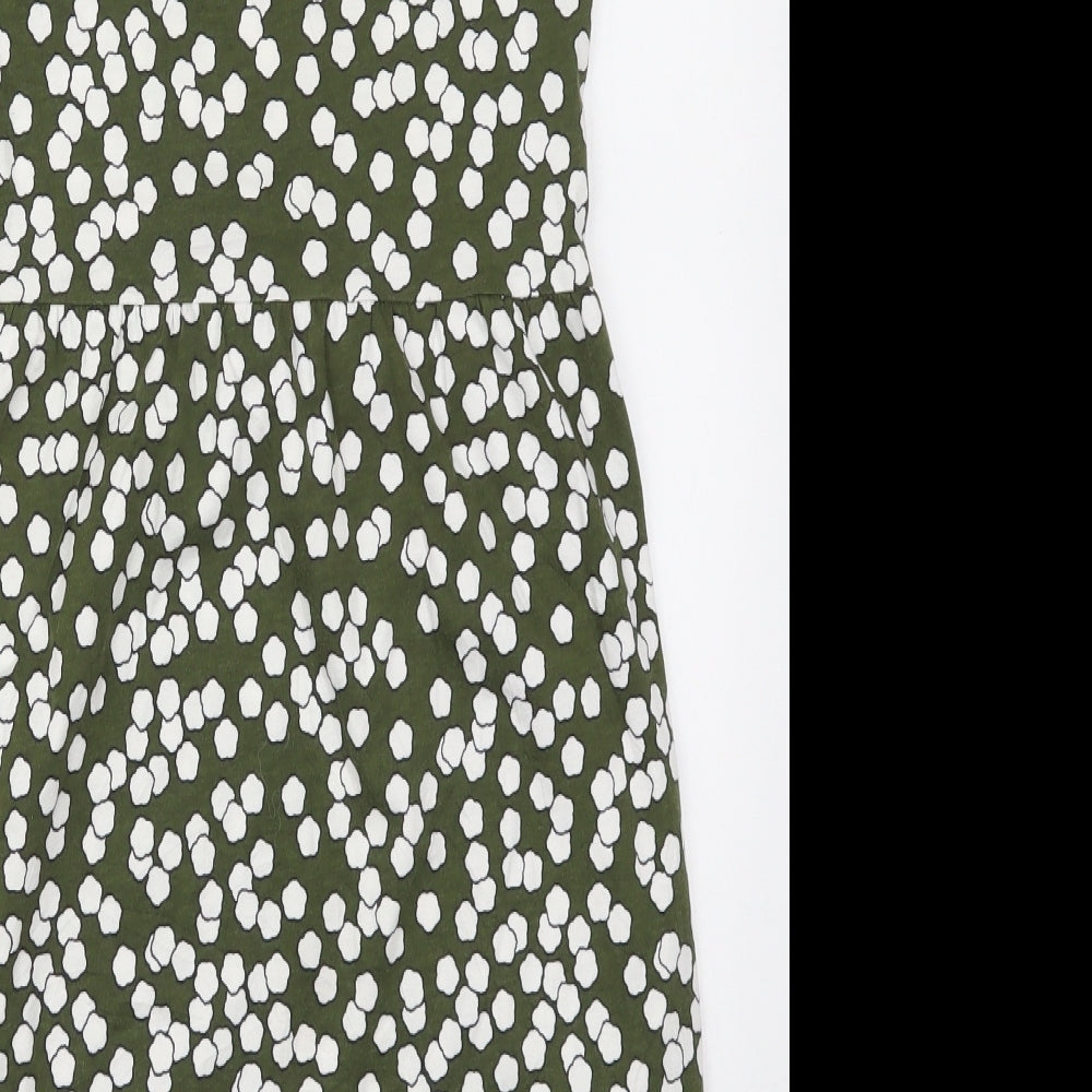 Boden Womens Green Geometric Cotton A-Line  Size 6  Crew Neck Pullover