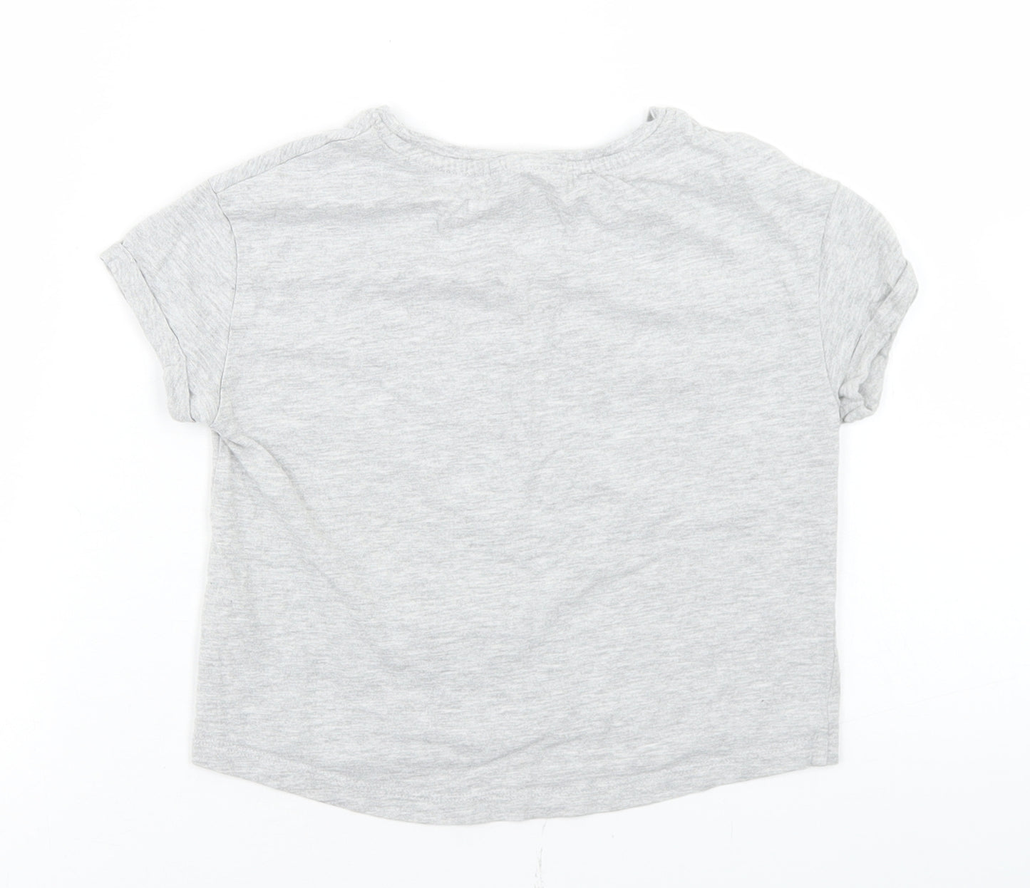 NEXT Girls Grey  Cotton Basic T-Shirt Size 5 Years Crew Neck  - Love