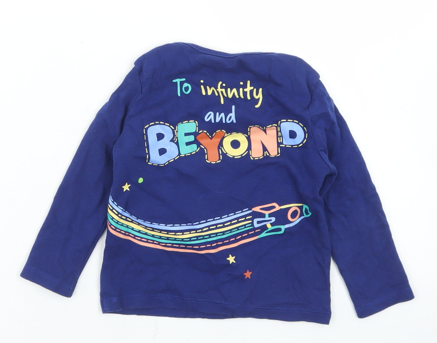 F&F Boys Blue  Cotton Basic T-Shirt Size 9-12 Months Crew Neck  - Buzz Lightyear