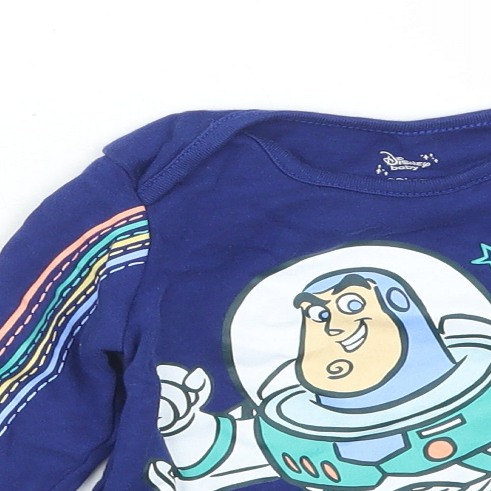 F&F Boys Blue  Cotton Basic T-Shirt Size 9-12 Months Crew Neck  - Buzz Lightyear