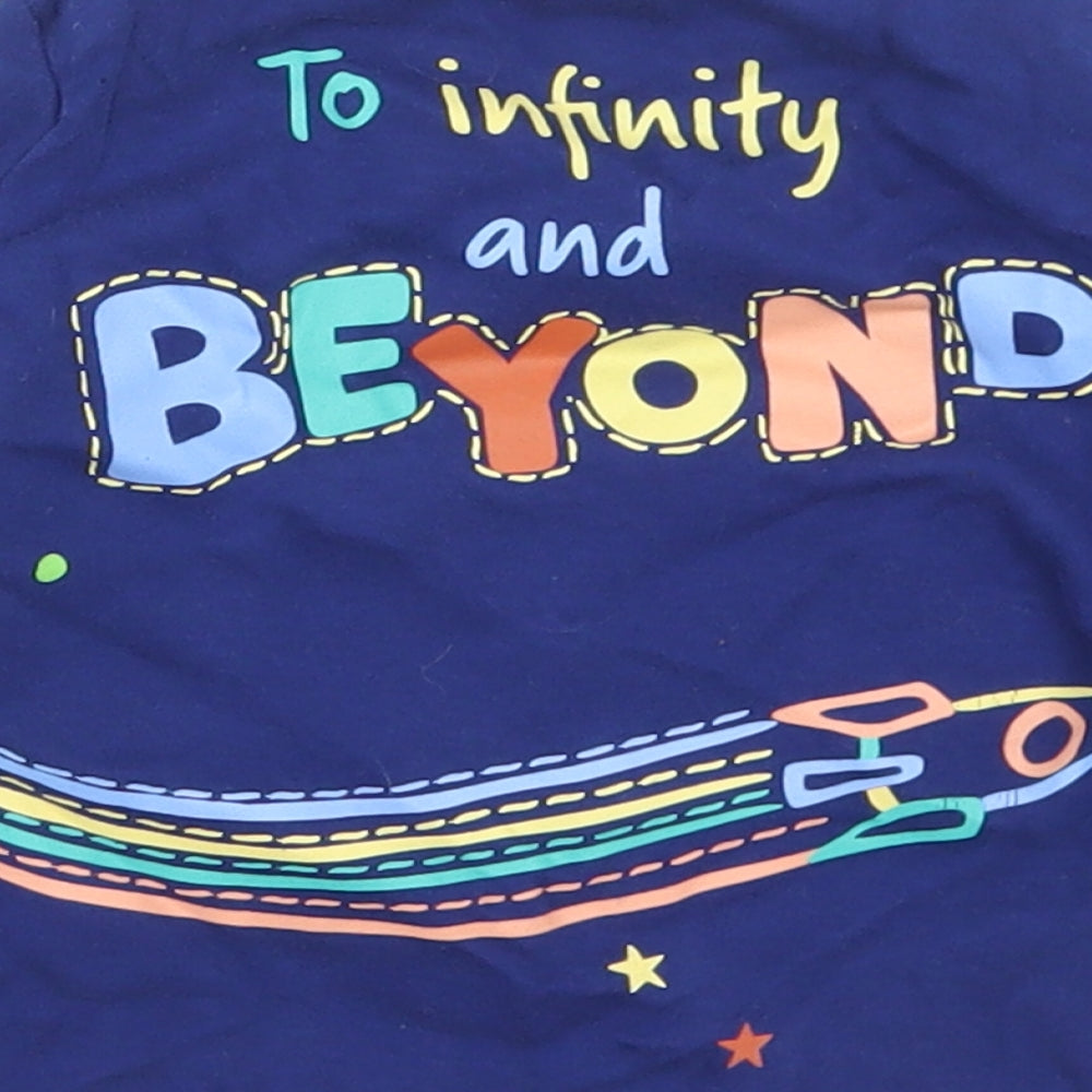F&F Boys Blue  Cotton Basic T-Shirt Size 9-12 Months Crew Neck  - Buzz Lightyear
