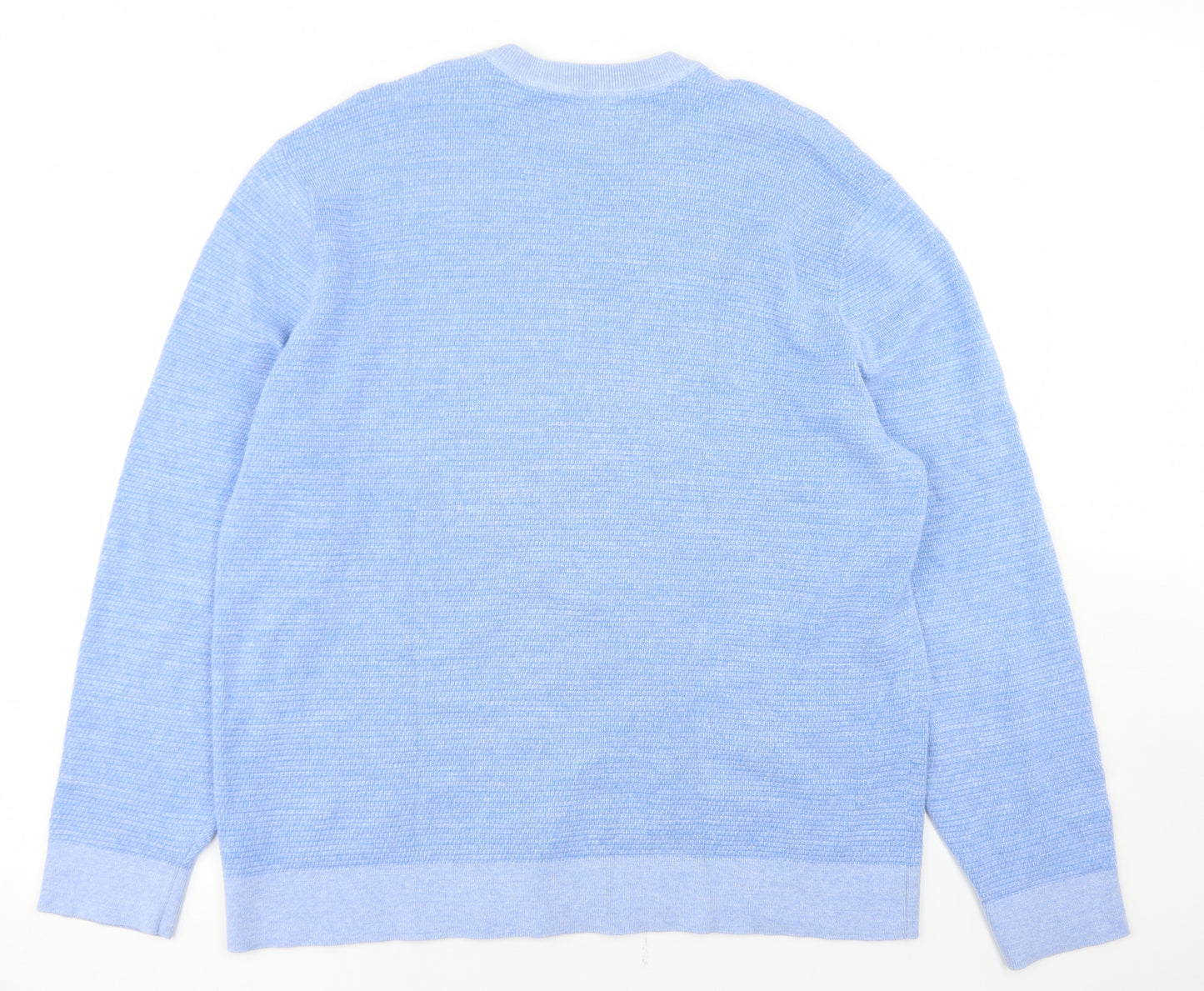 Marks and Spencer Mens Blue Crew Neck  Cotton Pullover Jumper Size 2XL
