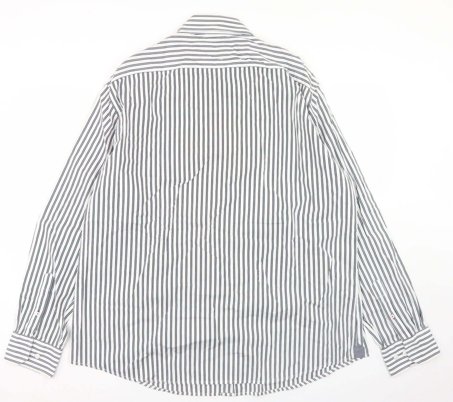 Blue Harbour Mens White Striped Cotton  Button-Up Size 2XL Collared Button - Super Soft